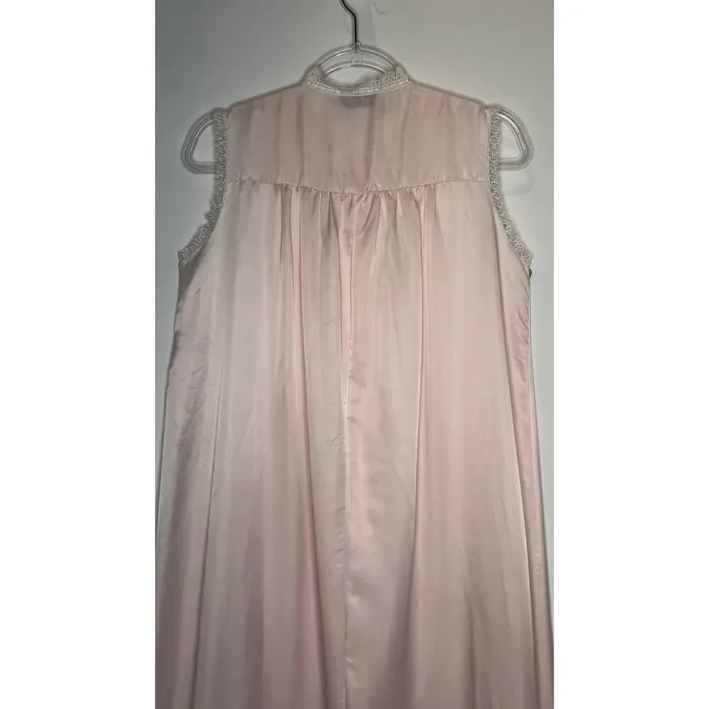 Late 1960s Christian Dior Lingerie Pink Lace Nightgown Slip Dress size Small